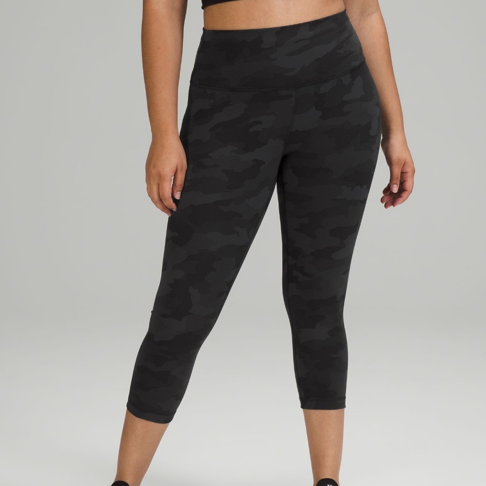 Lululemon Wunder Train High-Rise Crop 21" - Size 16 - Heritage Camo Deep Coal